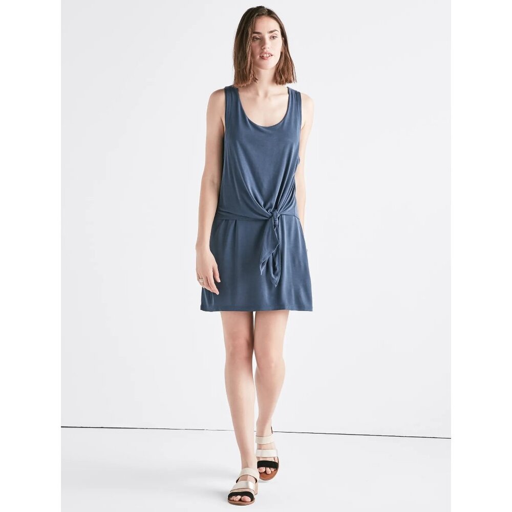 Lucky Brand XL Navy Tie Dress Sandwash NWT